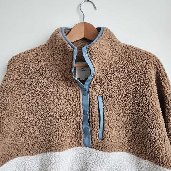 Thread & Supply Brown and White Sherpa Sweater - Picture 2 of 10